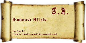 Bumbera Milda névjegykártya